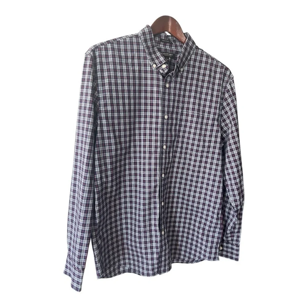 Banana Republic Button Down Plaid Shirt red, white, & blue Size L Men